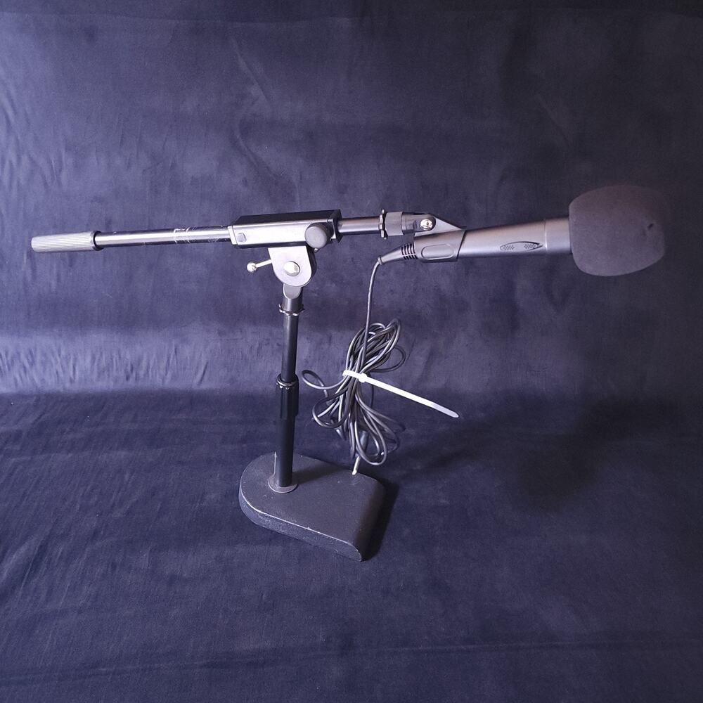 Proline MS112BK Adjustable Table Microphone Stand w/ RadioShack Mic & Cable